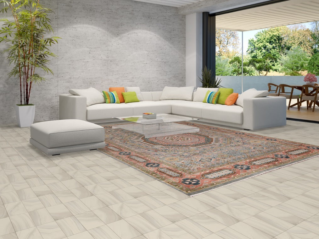 Gray Geometric Khotan Oriental Area Rug 9x12