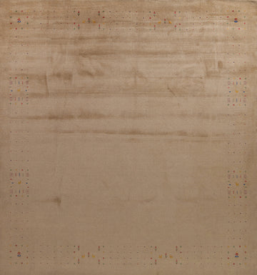 Tribal Gold Gabbeh Square Area Rug 10x10