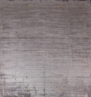 Silk Gray Handmade Gabbeh Oriental Area Rug 10x10