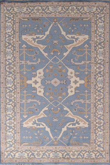 Light Blue Oushak Indian Area Rug 5x8