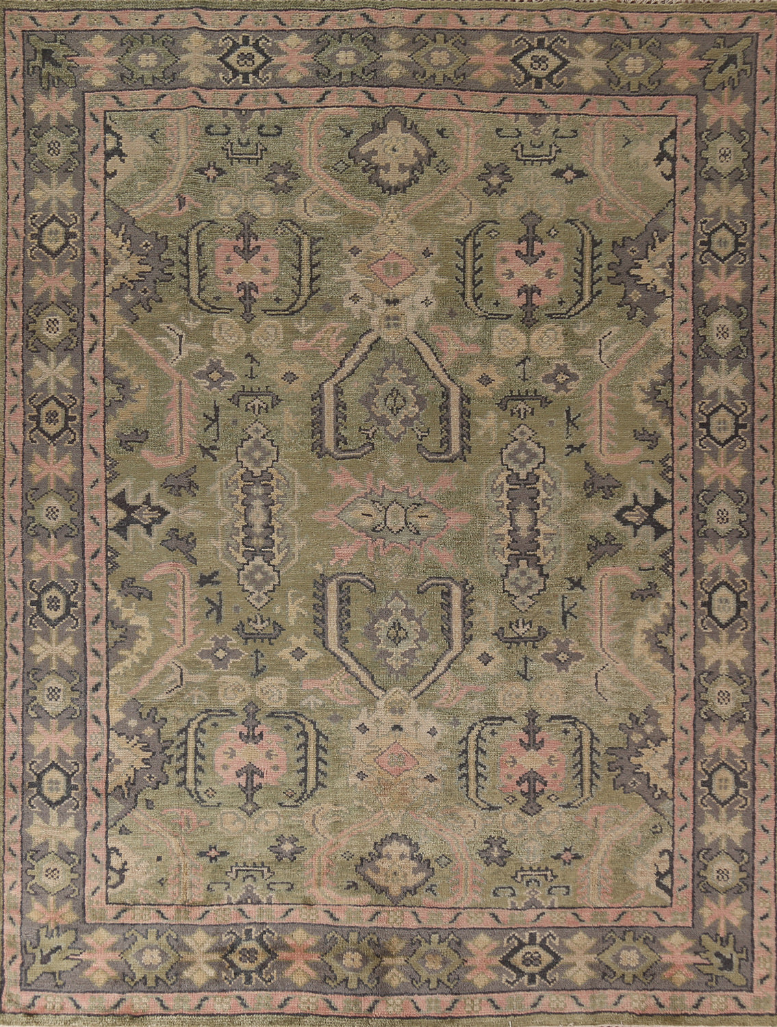 Green Geometric Heriz Serapi Indian Area Rug 8x10