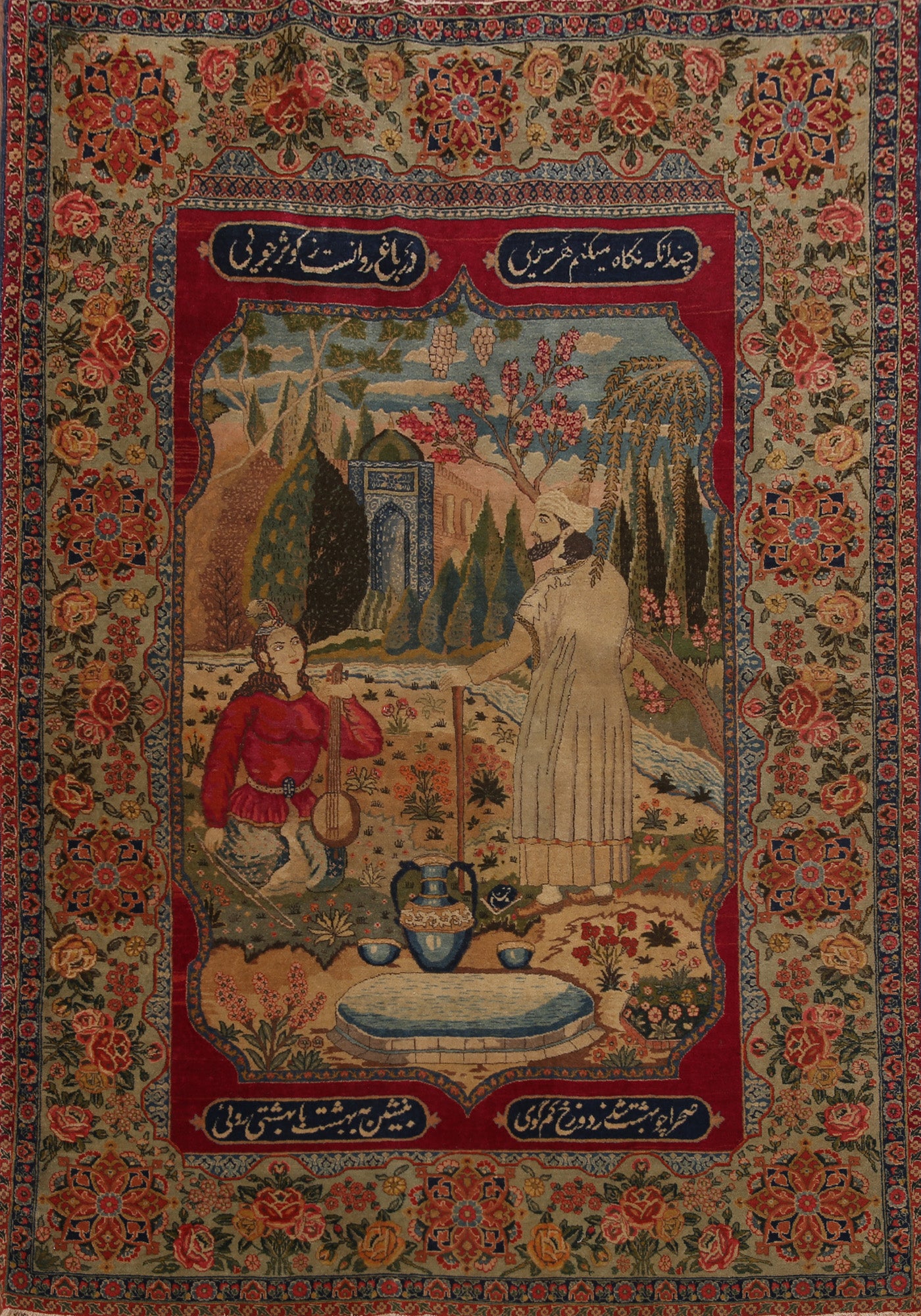 Pre-1900 Masterpiece Vegetable Dye Tabriz Persian Rug 5x6