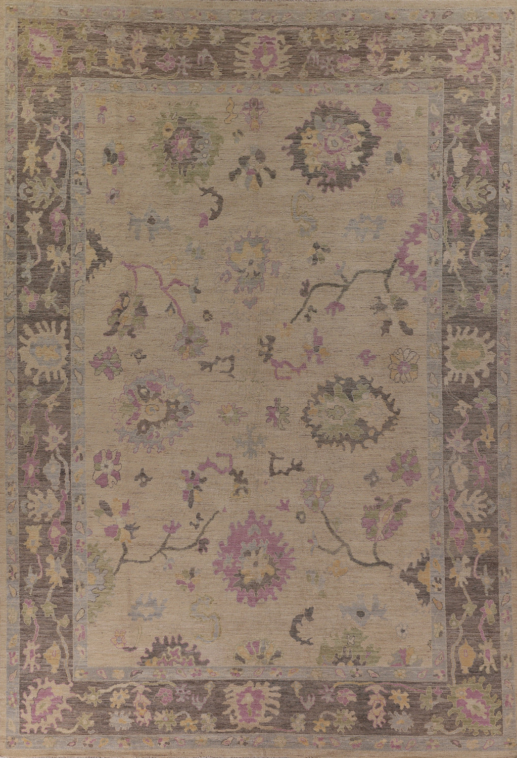 Vegetable Dye Oushak Turkish Large Rug 10x14