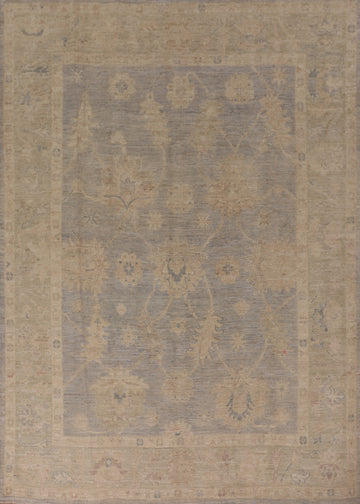 Earth Tone Wool Oushak Vegetable Dye Area Rug 6x8