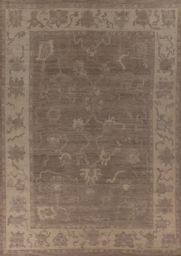 Vegetable Dye Floral Oushak Turkish Area Rug 9x12