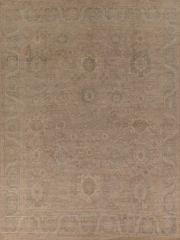 Earth Tone Vegetable Dye Oushak Wool Area Rug 8x10