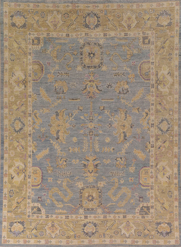 Light Blue Vegetable Dye Oushak Living Room Area Rug 8x10