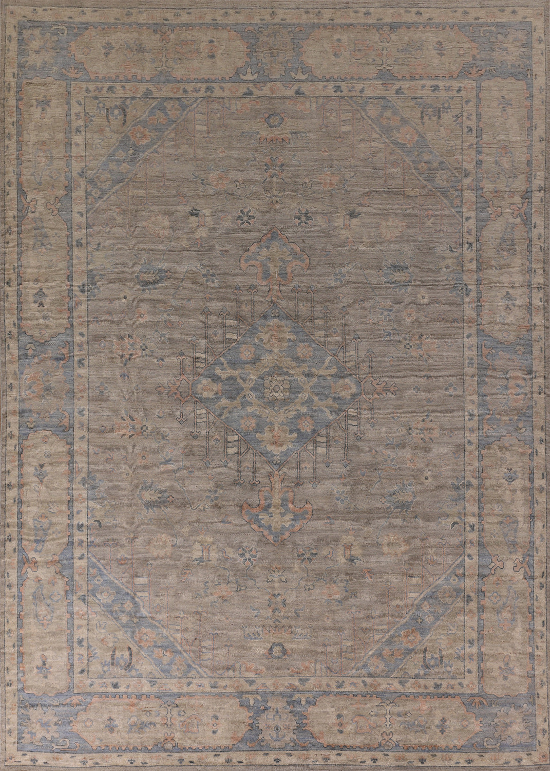 Vegetable Dye Oushak Turkish Area Rug 8x12