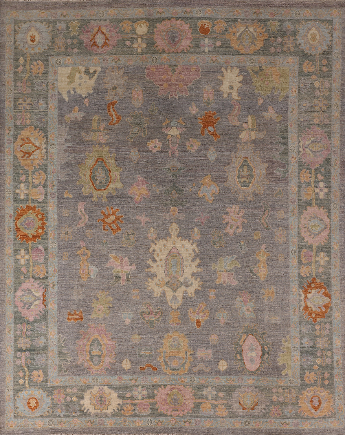 Handmade Floral Oushak Vegetable Dye Area Rug 8x10