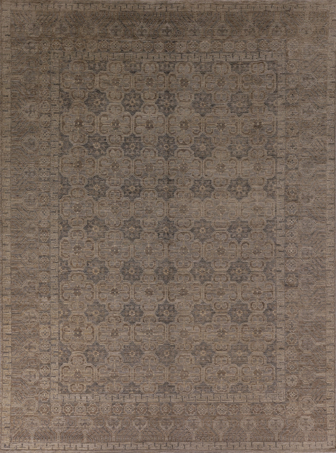 All-Over Geometric Oushak Vegetable Dye Area Rug 8x10