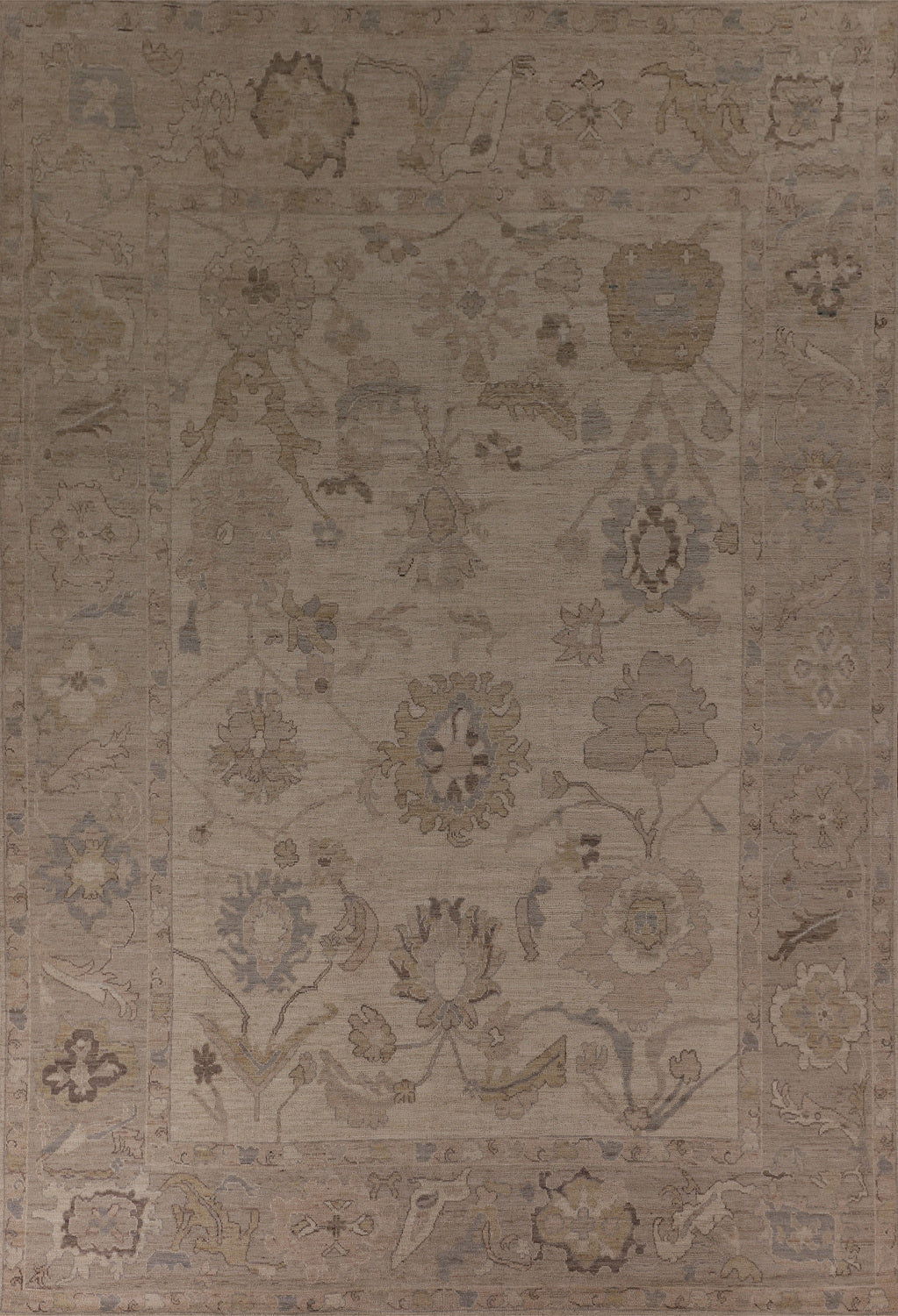 Vegetable Dye Oushak Turkish Area Rug 9x13