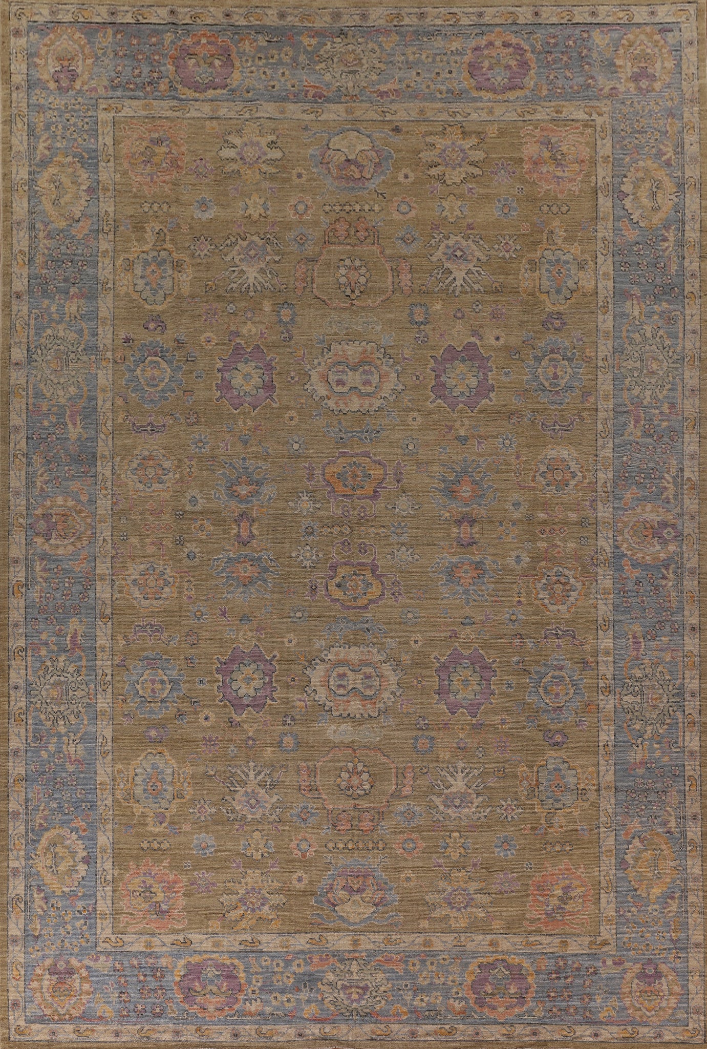 Vegetable Dye Oushak Oriental Large Rug 10x14