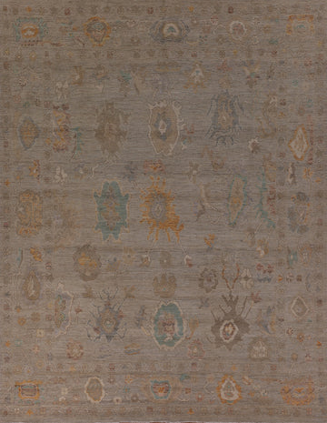 Vegetable Dye Oushak Turkish Area Rug 8x10