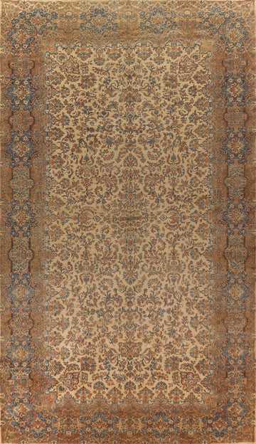 Pre-1900 Vegetable Dye Kerman Persian Large Rug 11x20