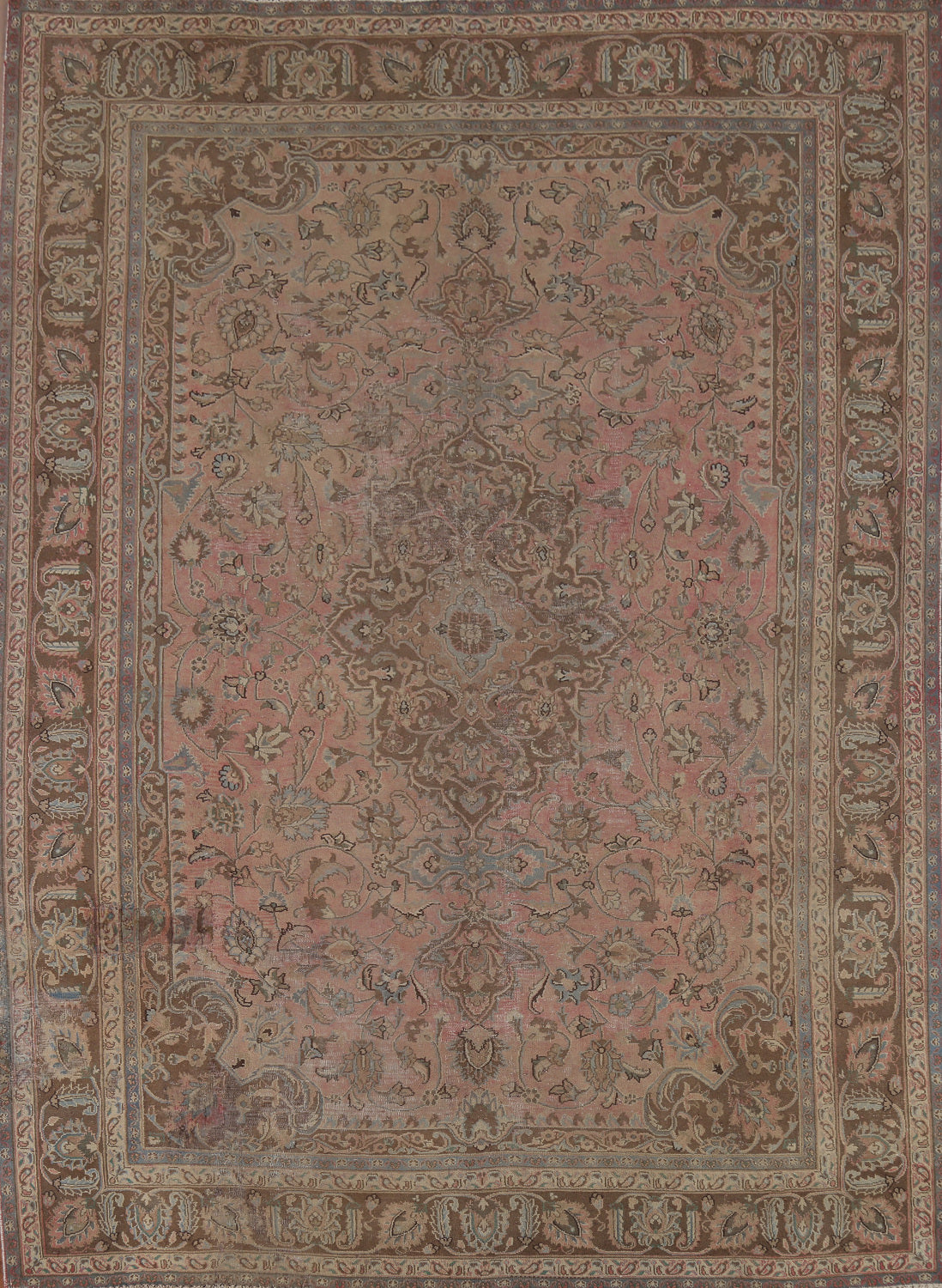 Traditional Pink Mashad Persian Area Rug 8x11