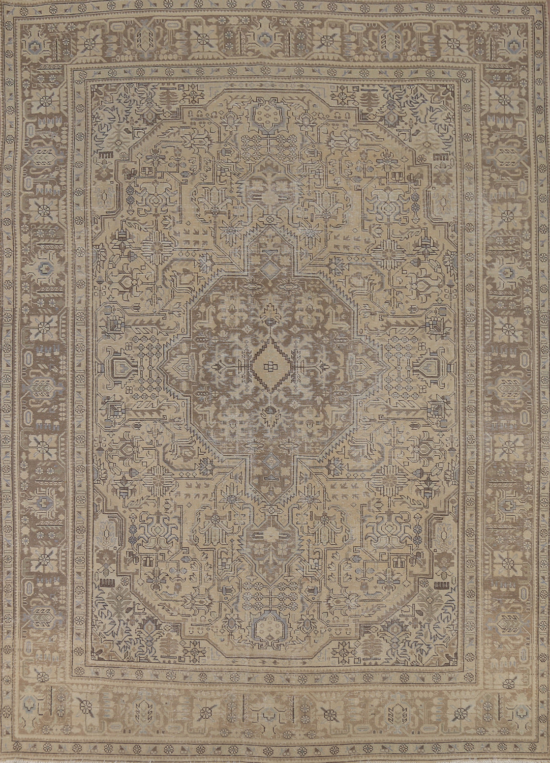 Geometric Wool Tabriz Persian Area Rug 8x12