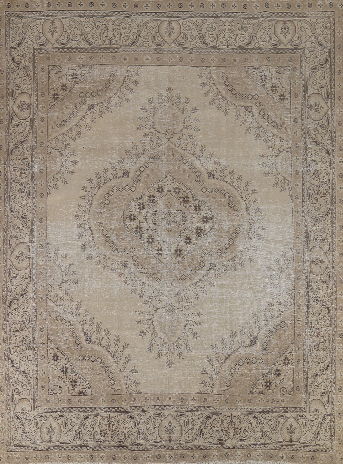 Distressed Wool Tabriz Persian Area Rug 9x12
