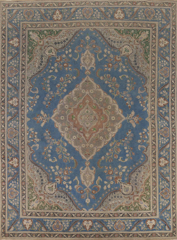 Blue Handmade Tabriz Persian Area Rug 10x13