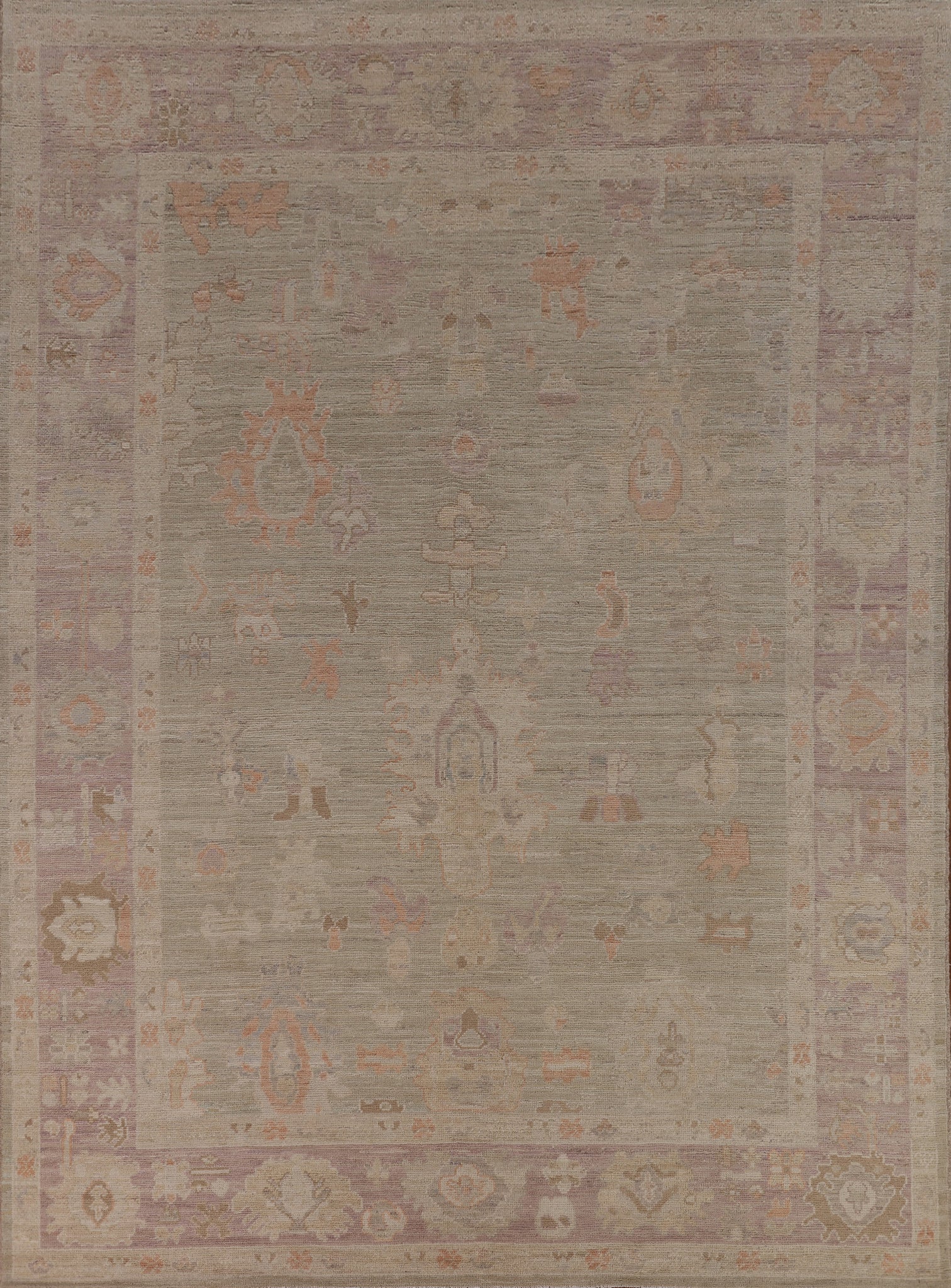 Vegetable Dye Oushak Oriental Area Rug 8x10