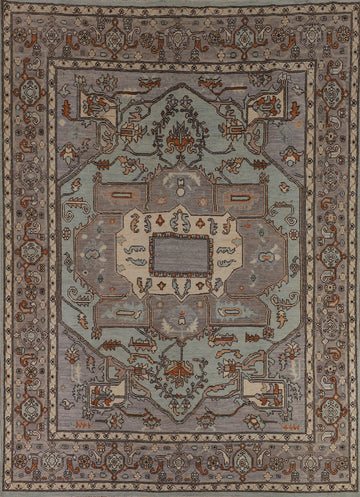 Light Blue Oushak Vegetable Dye Area Rug 8x10