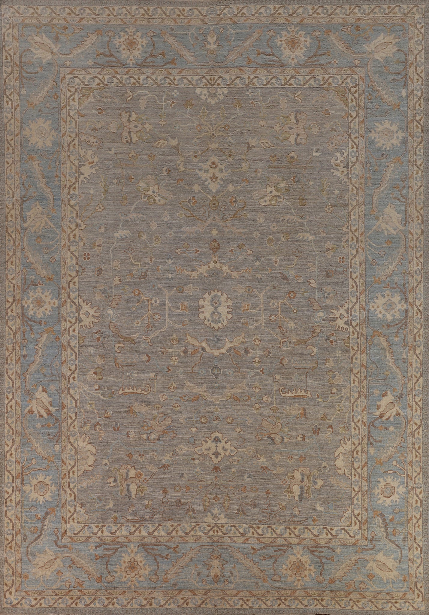 Vegetable Dye Oushak Turkish Area Rug 9x12