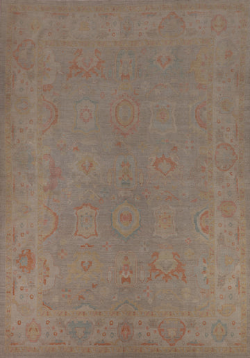 Vegetable Dye Oushak Turkish Area Rug 9x12