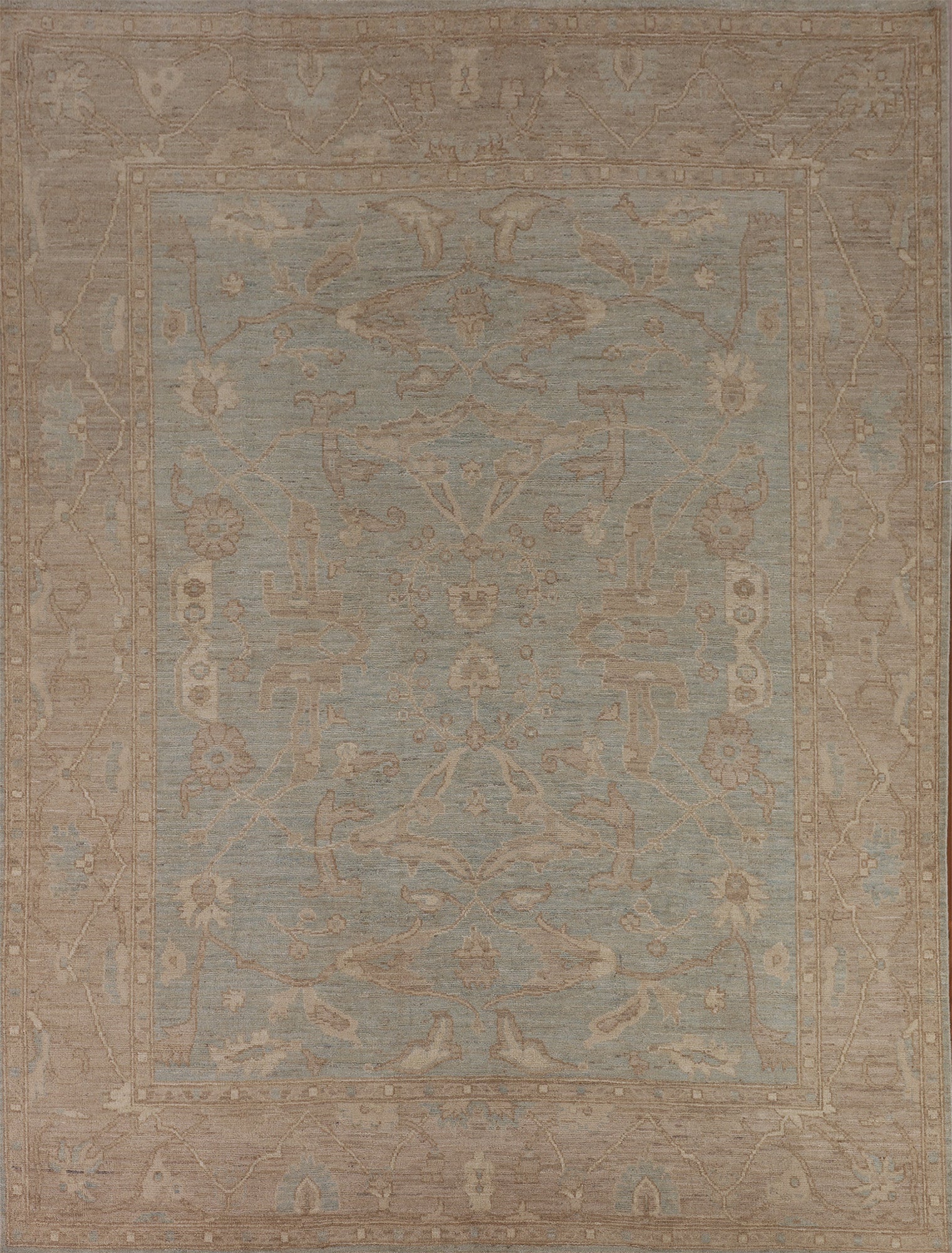 Light Blue Oushak Vegetable Dye Area Rug 8x10