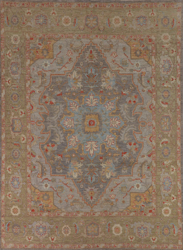 Vegetable Dye Wool Oushak Turkish Area Rug 8x10