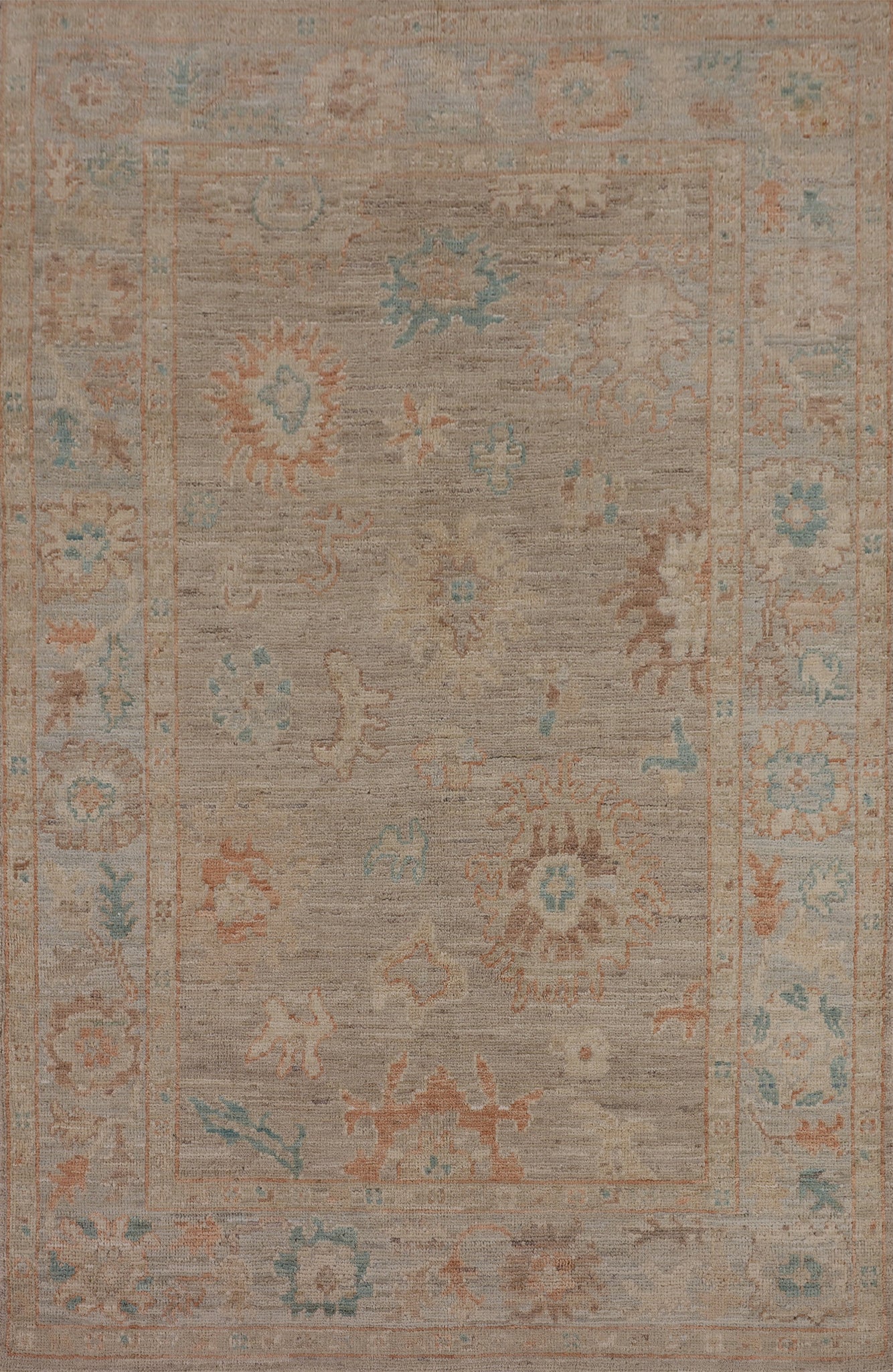 Vegetable Dye Oushak Turkish Accent Rug 4x6