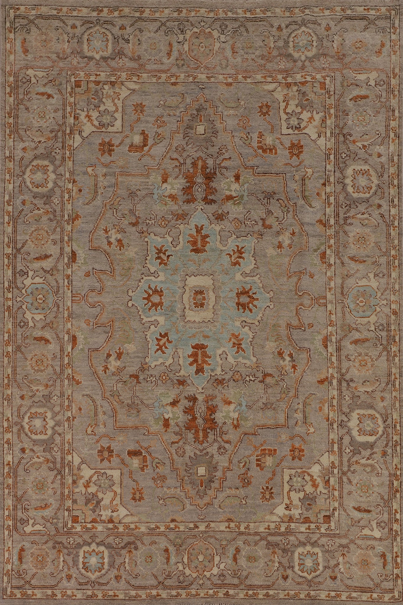 Vegetable Dye Oushak Turkish Area Rug 6x9