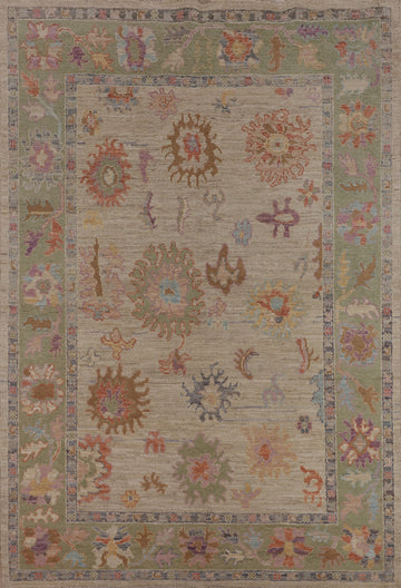 Vegetable Dye Oushak Turkish Accent Rug 5x7