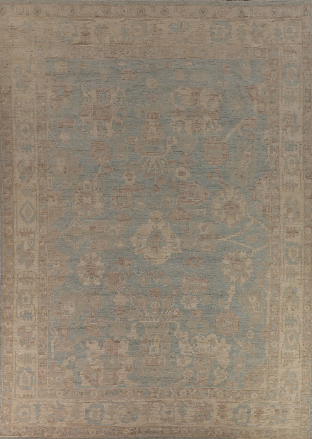Vegetable Dye Wool Oushak Turkish Large Rug 12x15