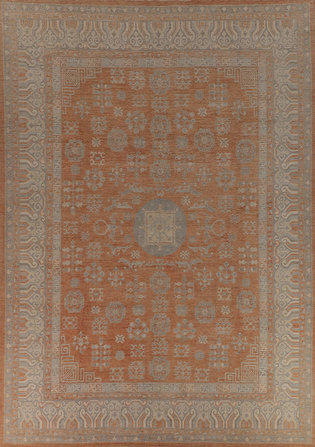 Vegetable Dye Oushak Turkish Large Rug 12x15