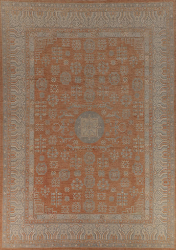 Vegetable Dye Oushak Turkish Large Rug 12x15