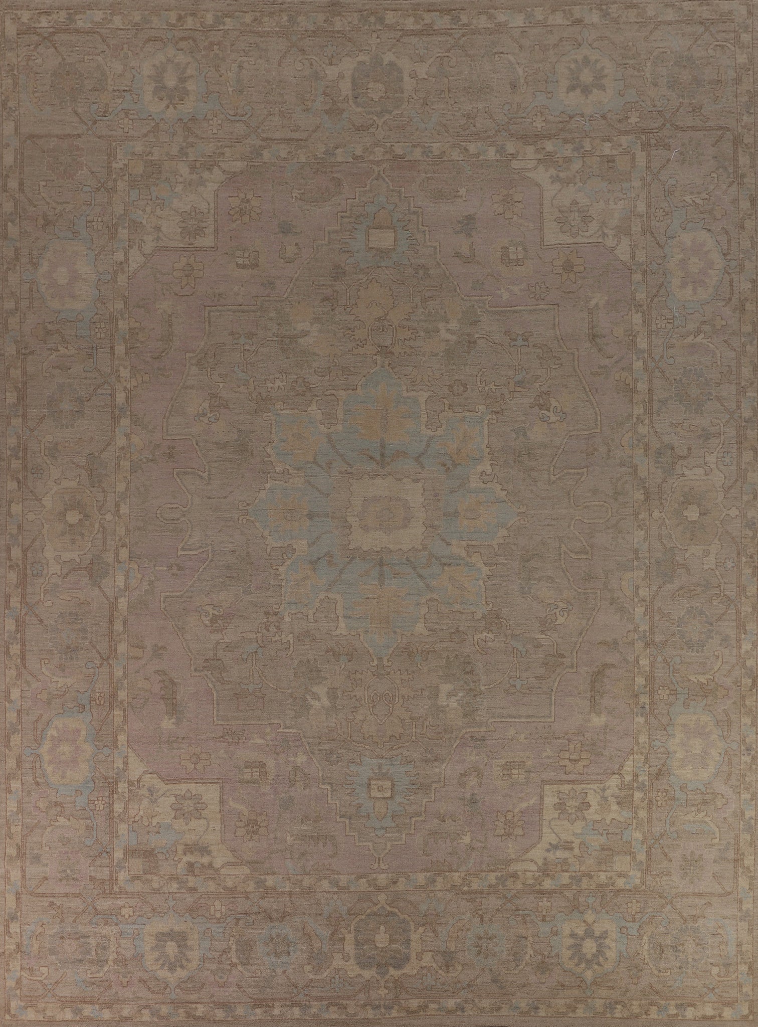 Vegetable Dye Oushak Large Square Rug 12x14