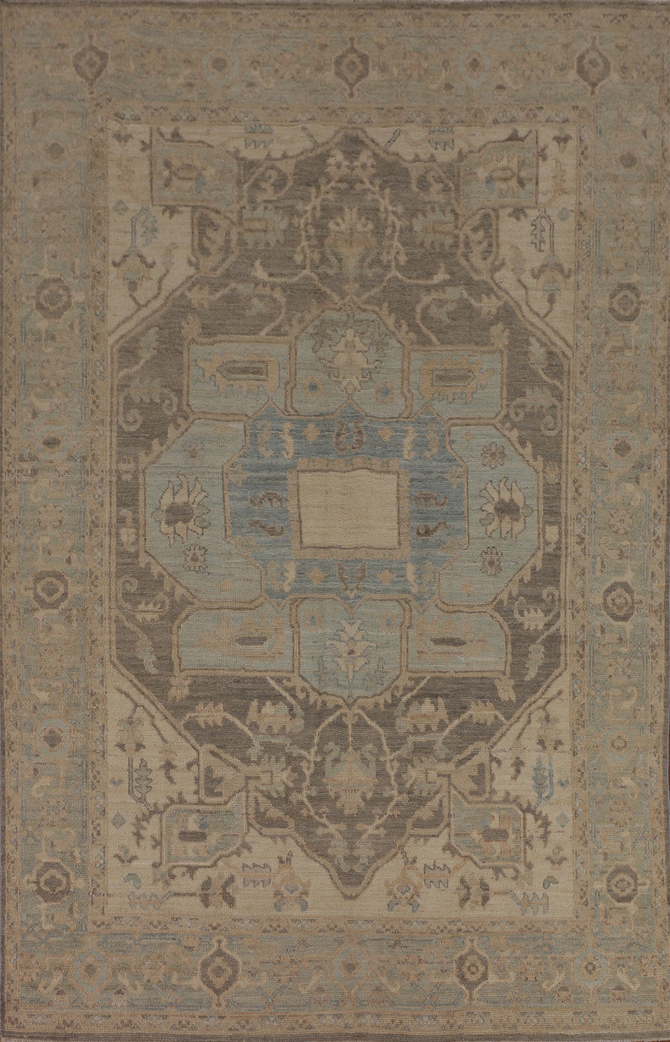 Vegetable Dye Oushak Turkish Area Rug 6x9