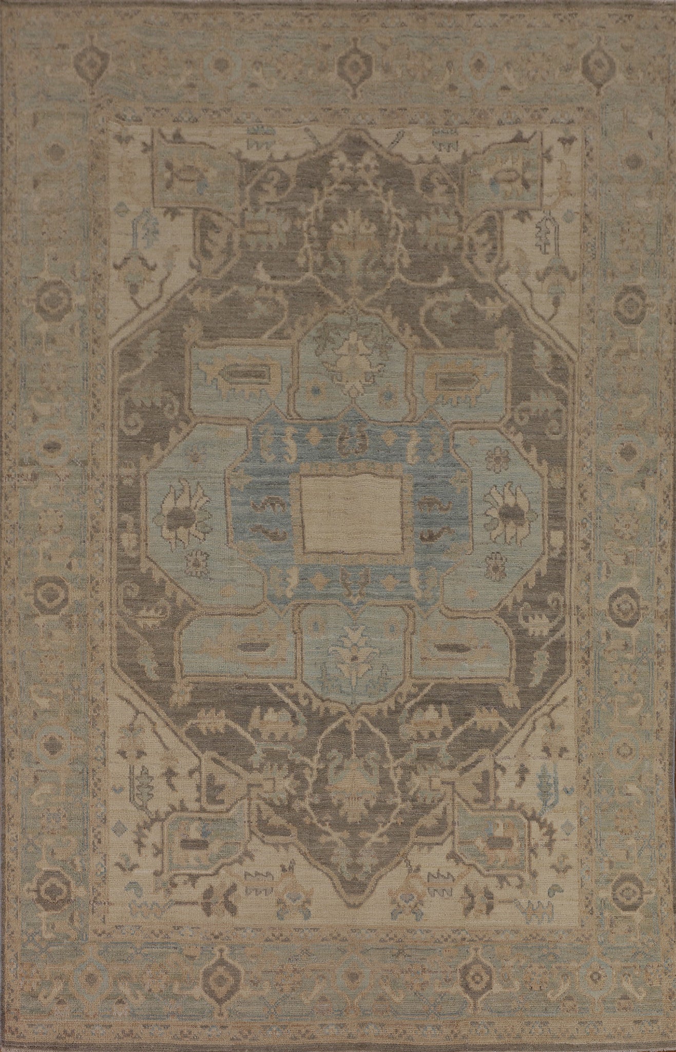 Vegetable Dye Oushak Turkish Area Rug 6x9