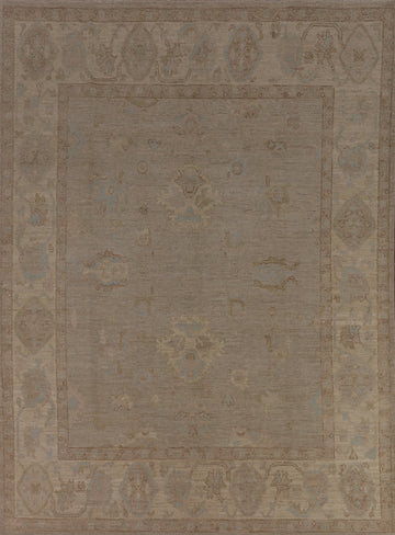 Earth Tone Wool Vegetable Dye Oushak Area Rug 8x10