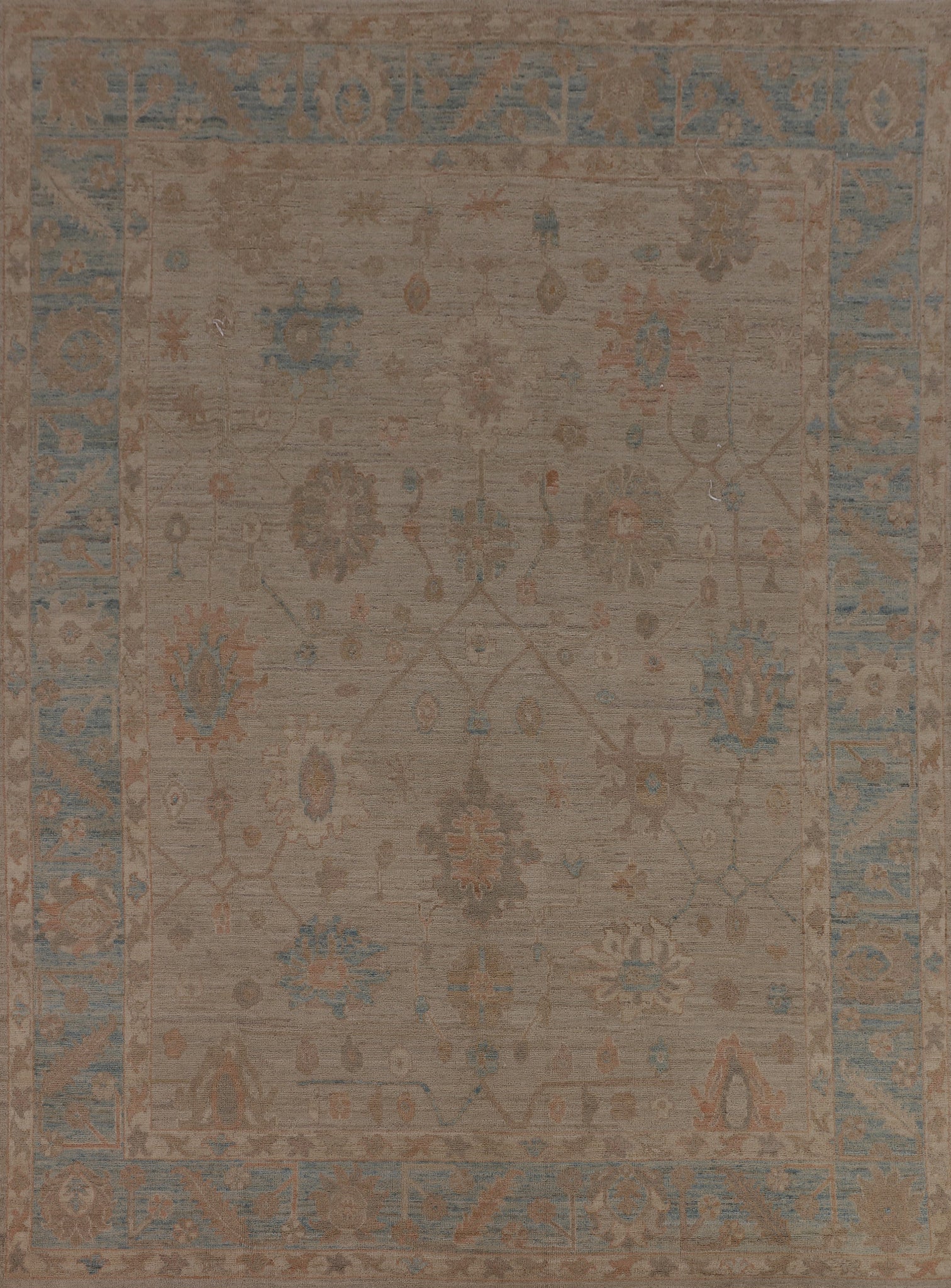 Vegetable Dye Oushak Turkish Area Rug 8x10