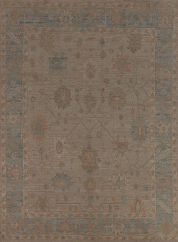 Vegetable Dye Oushak Turkish Area Rug 8x10