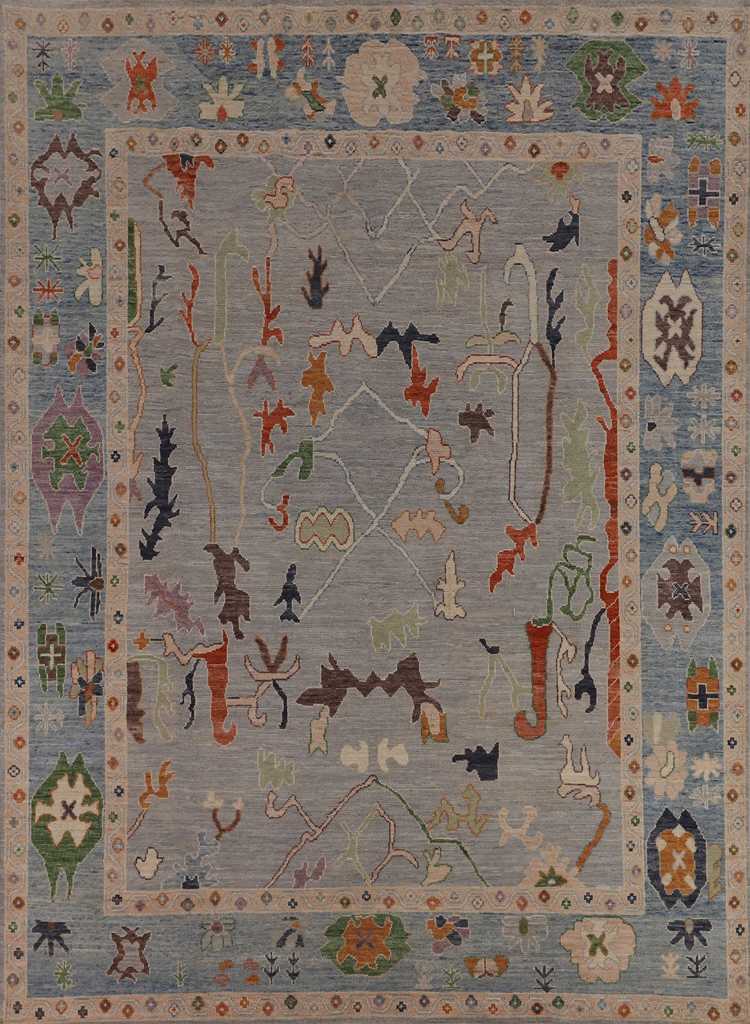 Vegetable Dye Oushak Turkish Area Rug 8x10