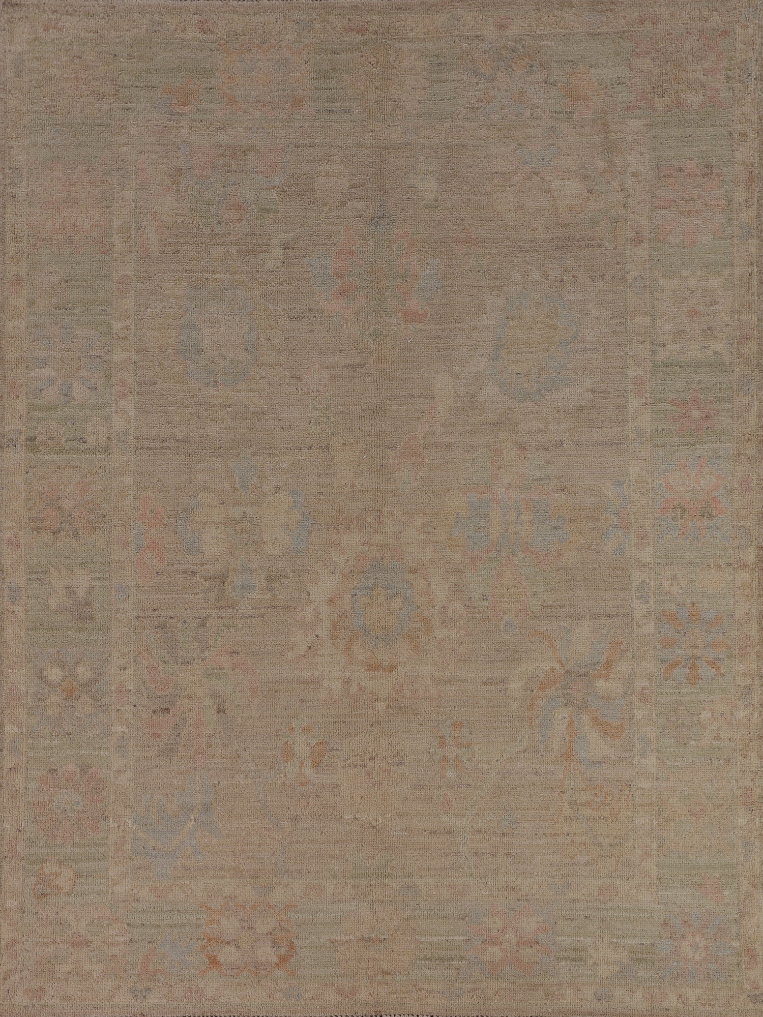 Vegetable Dye Oushak Oriental Rug 5x7