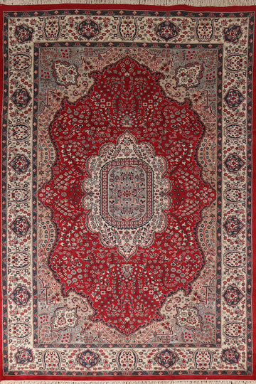 Floral Red Kashan Indian Area Rug 6x9