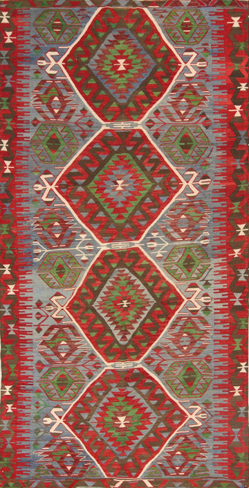 5x10 Kilim Vegetable Dye Russian Oriental Area Rug
