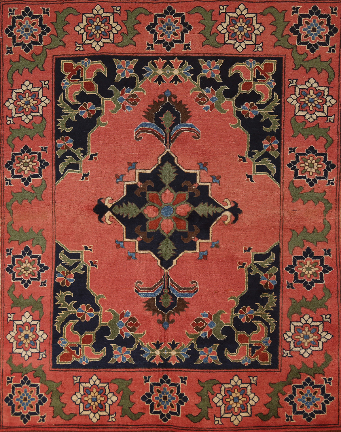 Geometric Wool Anatolian Turkish Rug 5x6