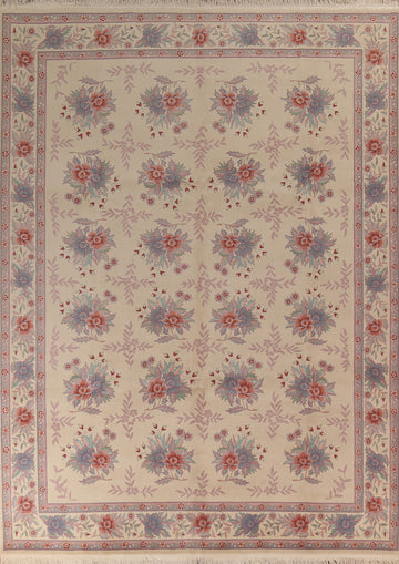 Floral Ivory Aubusson Chinese Area Rug 9x12