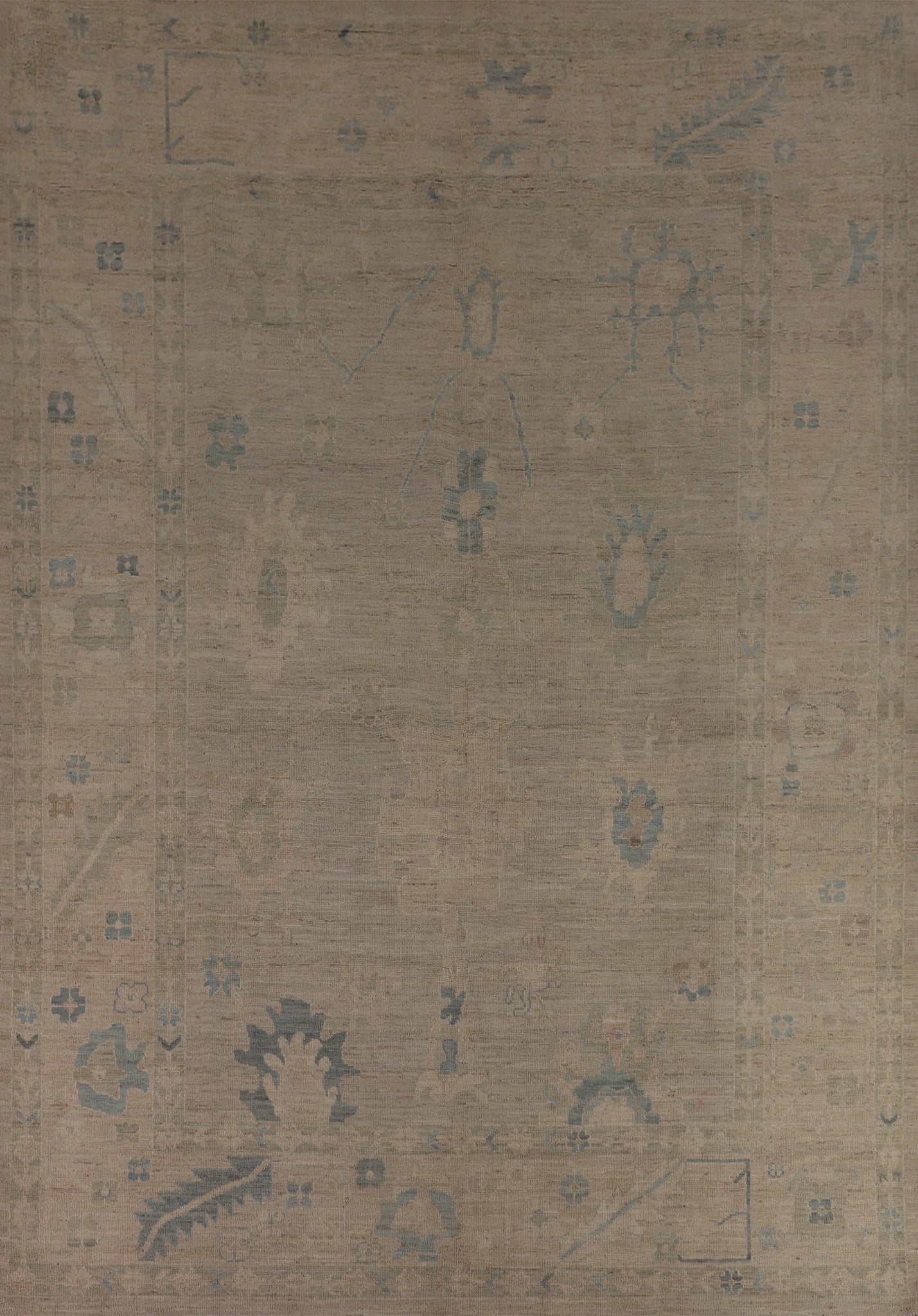 Vegetable Dye Oushak Turkish Area Rug 9x12