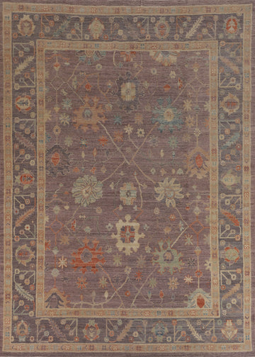 Vegetable Dye Oushak Turkish Area Rug 9x12