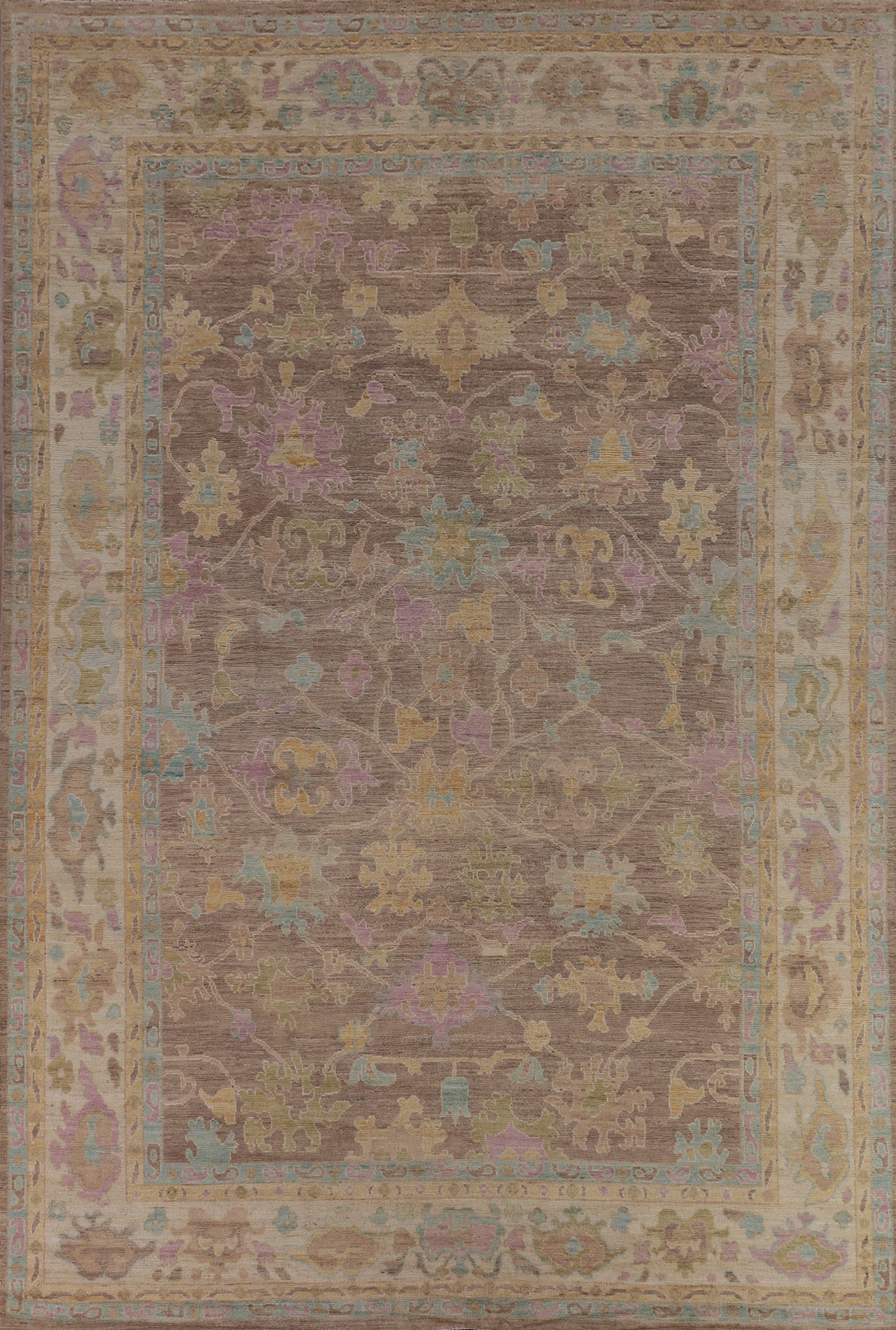 Vegetable Dye Oushak Turkish Area Rug 9x13