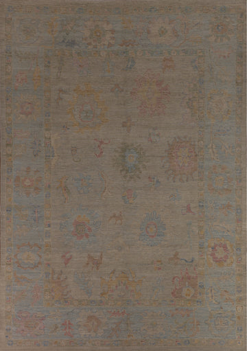 Vegetable Dye Oushak Turkish Area Rug 9x12